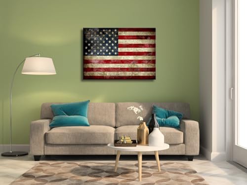 American Flag Canvas Prints for Homestead Decor 28"x20