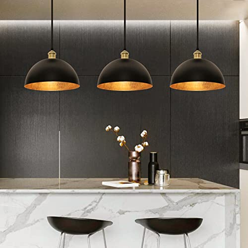 Vintage Black and Gold Pendant Light Fixture
