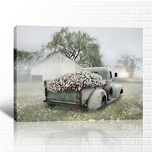 Farmhouse Truck Wall Art - Old Truck Canvas Prints
