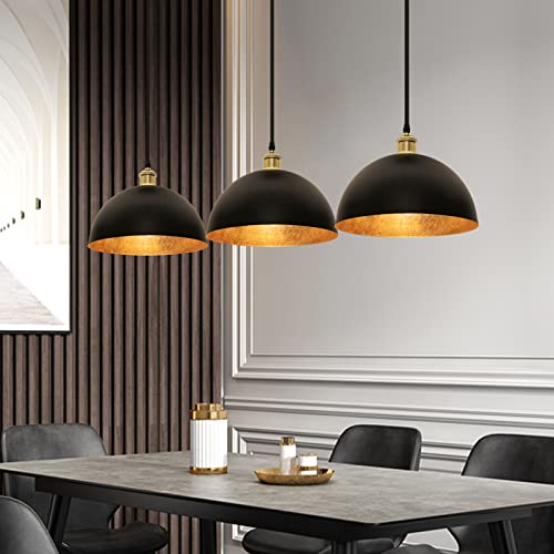 Vintage Black and Gold Pendant Light Fixture