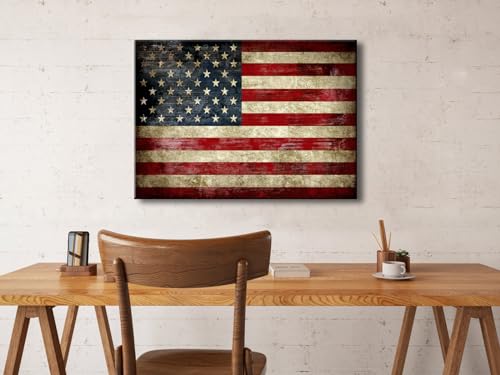 American Flag Canvas Prints for Homestead Decor 28"x20