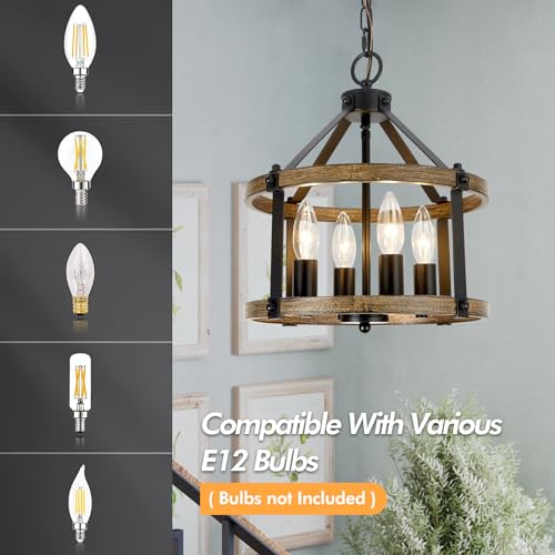 Rustic Farmhouse Chandelier for Dining Room Kitchen