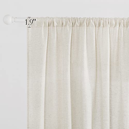 Boho Linen Taupe Curtains, Country Style Homestead Drapes