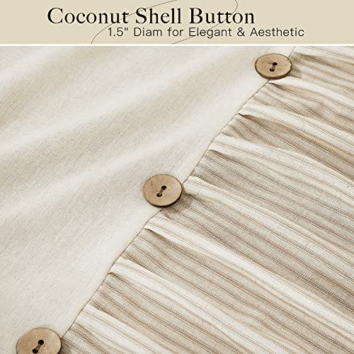 Boho Linen Taupe Curtains, Country Style Homestead Drapes