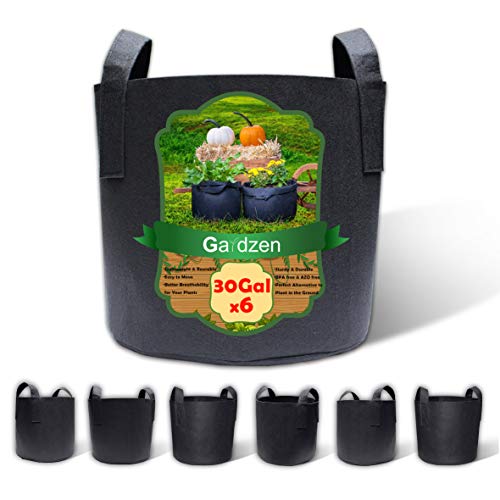6-Pack 30 Gallon Grow Bags, Aeration Fabric Pots