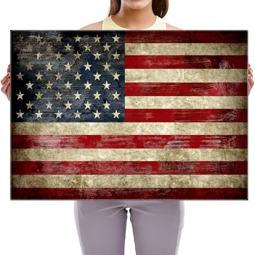 American Flag Canvas Prints for Homestead Decor 28"x20