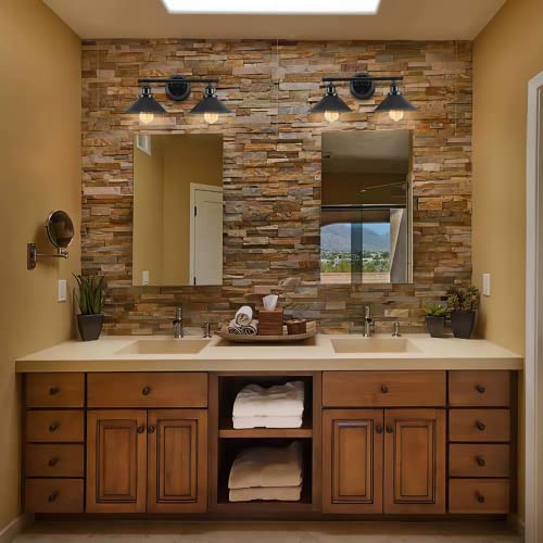 Matte Black Farmhouse Vanity Lighting for Bathroom