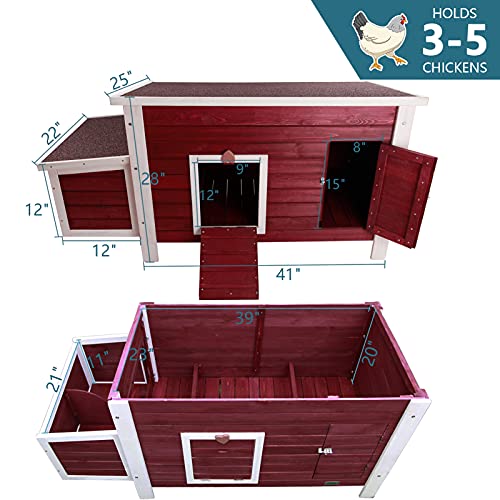 Petsfit Outdoor Chicken Coop with Removable Bottom