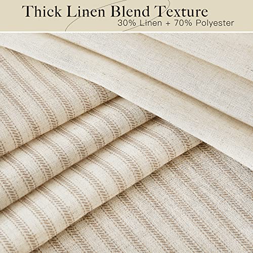Boho Linen Taupe Curtains, Country Style Homestead Drapes