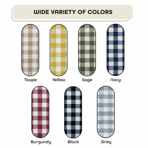 Burgundy & Ivory Plaid Tieup Window Curtain - Farmhouse Homesteading