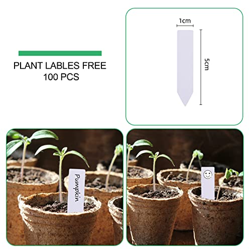 100-Pack Biodegradable Peat Pots with Label