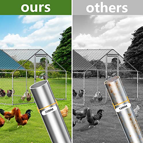 Large Metal Chicken Coop with Weatherproof Cover