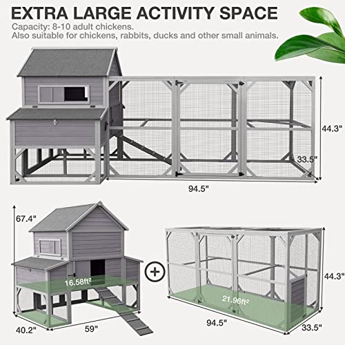 Extra Large Outdoor Chicken Coop for 10 Chickens