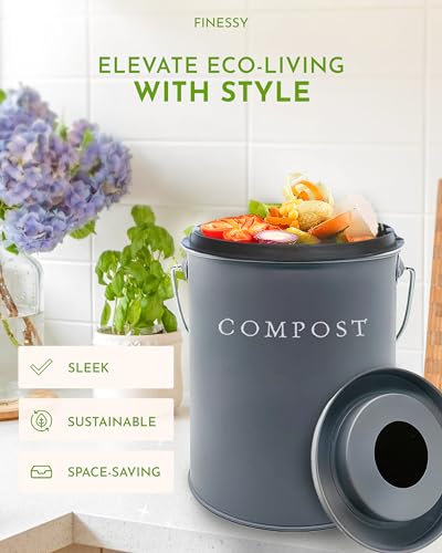 Eco-Friendly Countertop Compost Bin - Odorless Food Waste