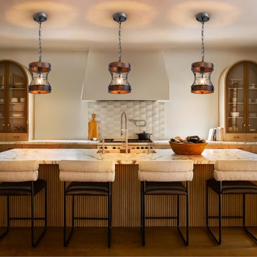 Rustic Farmhouse Pendant Light: Small, Wood Chandelier
