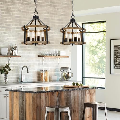 Rustic Farmhouse Chandelier for Dining Room Kitchen