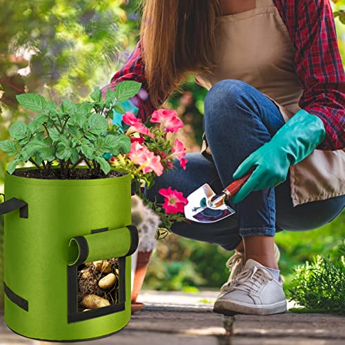 Beautyflower 4-Pack 10 G. Grow Bags with Harvest Window