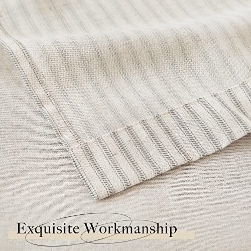 Boho Linen Taupe Curtains, Country Style Homestead Drapes