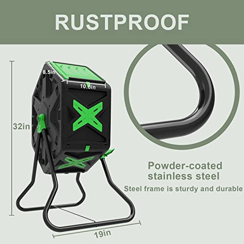 Lightweight Single Chamber Compost Tumbler - 18.5 Gallon