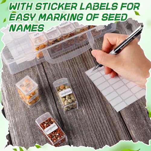 Durable Seed Storage Organizer with Label Stickers (32 Slots)
