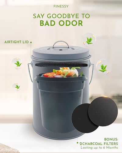 Eco-Friendly Countertop Compost Bin - Odorless Food Waste