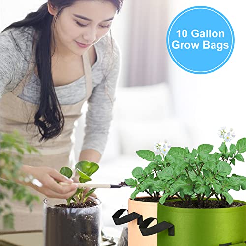 Beautyflower 4-Pack 10 G. Grow Bags with Harvest Window
