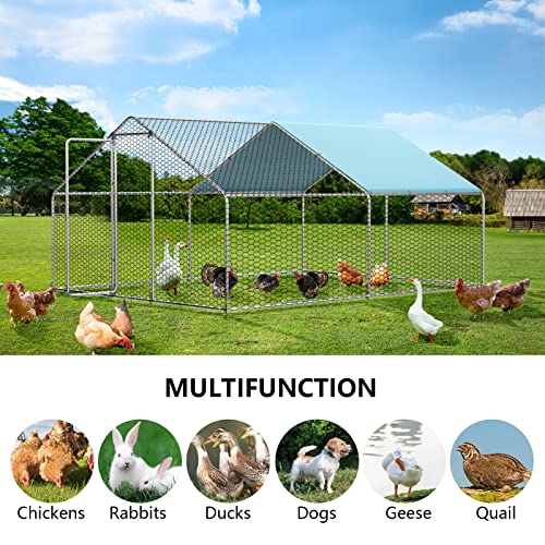 Large Metal Chicken Coop with Weatherproof Cover