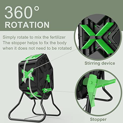 Lightweight Single Chamber Compost Tumbler - 18.5 Gallon