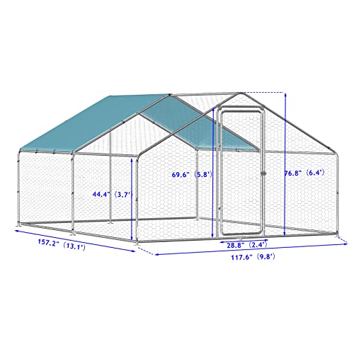 Large Metal Chicken Coop with Weatherproof Cover