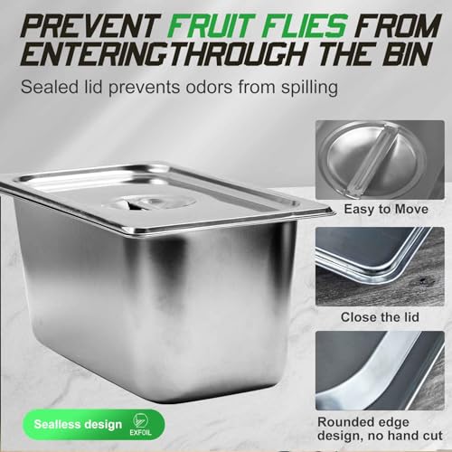 Indoor Countertop Compost Bin with Stainless Steel Insert
