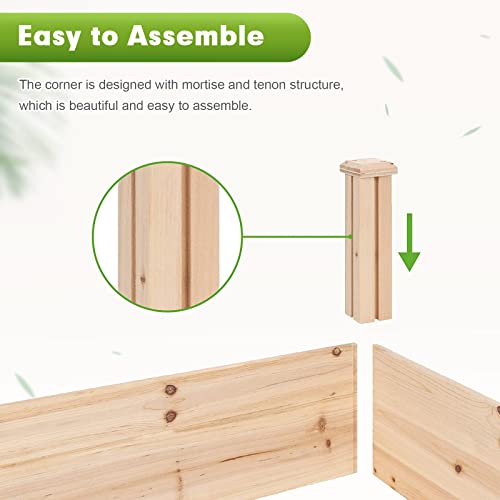 Outdoor Wooden Raised Garden Bed Planter Kit - 3 Tier