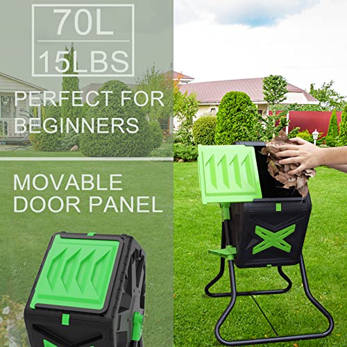 Lightweight Single Chamber Compost Tumbler - 18.5 Gallon