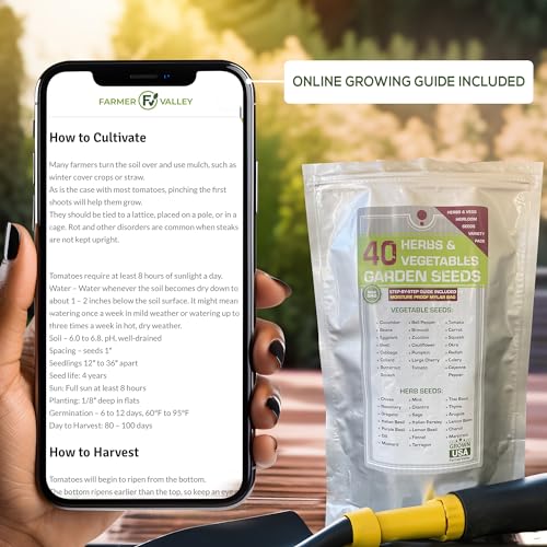 40 Premium Vegetable & Herb Seed Pack - Indoor & Outdoor Planting - Heirloom