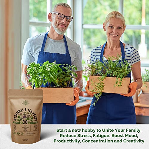 30 Medicinal & Tea Herb Seeds Variety Pack