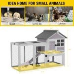 Outdoor Rabbit Hutch with Run, Guinea Pig House