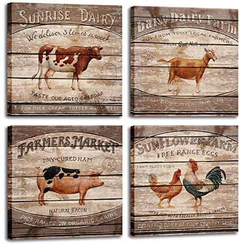 Farm Animal Canvas Wall Art