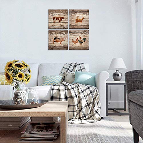 Farm Animal Canvas Wall Art