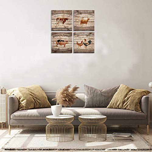 Farm Animal Canvas Wall Art