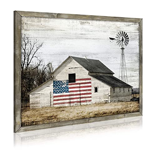 Rustic Barn Flag Wall Art: Farmhouse Decor