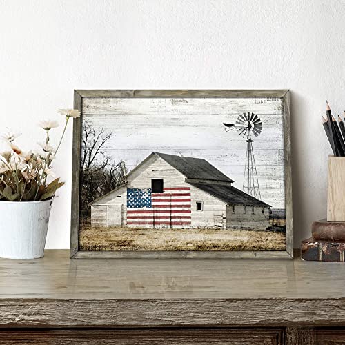 Rustic Barn Flag Wall Art: Farmhouse Decor