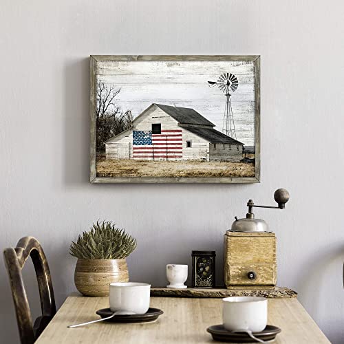 Rustic Barn Flag Wall Art: Farmhouse Decor