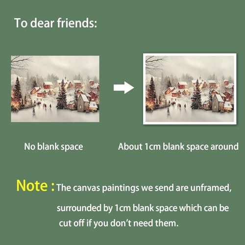 Winter Snowy Village Canvas Wall Art - 24x36in