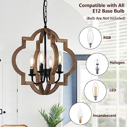Rustic Farmhouse Chandelier: 4-Light Dining Room & Beyond