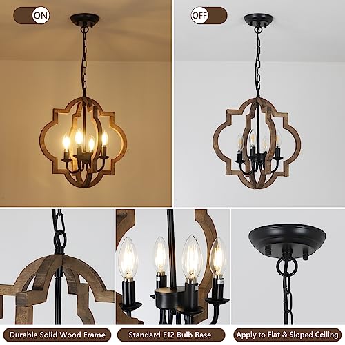 Rustic Farmhouse Chandelier: 4-Light Dining Room & Beyond