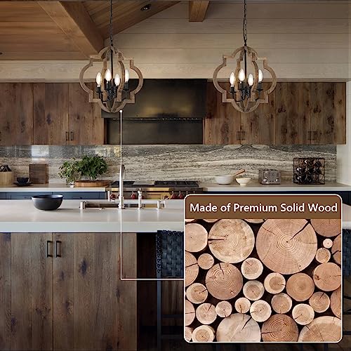 Rustic Farmhouse Chandelier: 4-Light Dining Room & Beyond