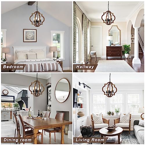 Rustic Farmhouse Chandelier: 4-Light Dining Room & Beyond