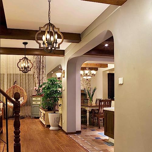 Rustic Farmhouse Chandelier: 4-Light Dining Room & Beyond