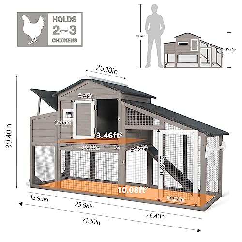 Wooden Hen House for 2-3 Chickens - Indoor/Outdoor