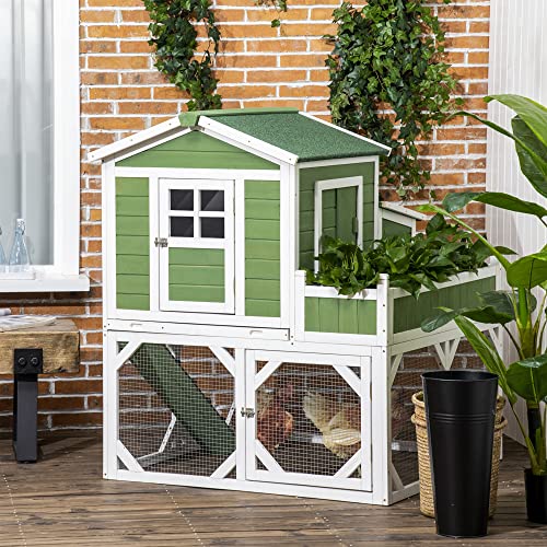 PawHut Small Chicken Coop - 49" Green Cage