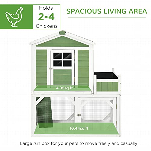 PawHut Small Chicken Coop - 49" Green Cage